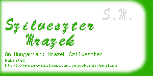 szilveszter mrazek business card